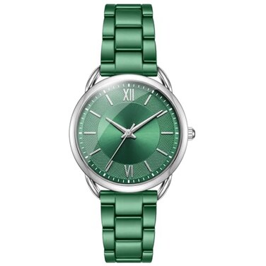 Bisley Women Dark Green Metal Bracelet Watch Three Hand Analog Watch