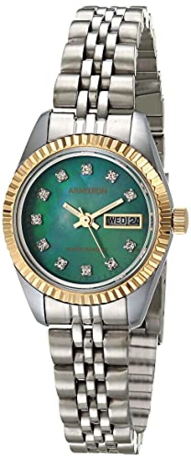 Armitron Womens Genuine Crystal Accented DayDate Function Bracelet Watch 752475