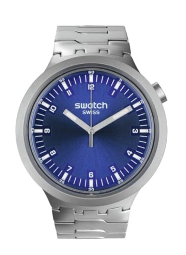 Swatch Big Bold Irony Unisex Watch Casual Polymer Blue Automatic Waterproof Big Bold Irony Indigo Hour