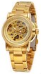 SENRUD Luxury Women Automatic Watch Ladies White Leather Waterproof Automatic Mechanical Skeleton Watch Gold