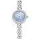 LANZOOM Womens Quartz Watch Silver Round Diamond Blue Nacre Dial Adjustable Jewelry Clasp with ZirconiaEncrusted Strap 3ATM Water Resistance