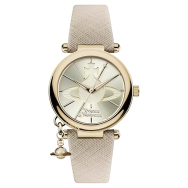 Vivienne Westwood Orb Pop Womens Quartz Watch with Champagne Dial and Beige Leather Strap VV006GDCM