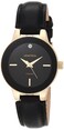 Armitron Womens 755410BKGPBK DiamondAccented GoldTone and Black Leather Strap Watch