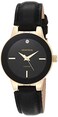 Armitron Womens 755410BKGPBK DiamondAccented GoldTone and Black Leather Strap Watch