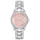 Citizen Womens EcoDrive Dress Classic Crystal Watch in Stainless Steel Pink Dial Model FE114086X