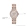 Citizen Womens EcoDrive Dress Classic Crystal Watch in Rosetone Stainless Steel Silver Dial Model EW234856A