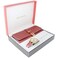 Gino Milano Womens Gold Leather Band Watch Matching TriFold Wallet Set Blush