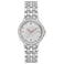 CITIZEN Womens EcoDrive Dress Classic Crystal Watch in Stainless Steel SilverTone Dial Model EW234058A