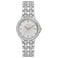 CITIZEN Womens EcoDrive Dress Classic Crystal Watch in Stainless Steel SilverTone Dial Model EW234058A