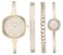 Anne Klein Womens AK3290LPST GoldTone Bangle Watch and Premium Crystal Accented Bracelet Set