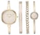 Anne Klein Womens AK3290LPST GoldTone Bangle Watch and Premium Crystal Accented Bracelet Set