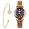 Fungorgt Womens Analog Watch with Stainless Steel Mesh Band 34mm Dial 43g Weight 8mm Thickness Adjustable Band Length Water Resistant Magnetic Movement