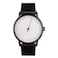 slow Round 12 All Black Leather White Dial
