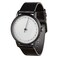 slow Round 12 All Black Leather White Dial
