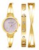 Anne Klein Womens Premium Crystal Accented Bangle Watch Set