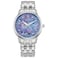 Citizen Womens EcoDrive Calendrier Moon Phase Diamond Accents Dial SilverTone Stainless Case and Bracelet Watch Model FD000052N