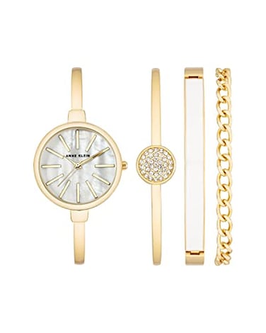 Anne Klein Womens Bangle Watch and Bracelet Set AK1470