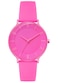 Bisley 38mm Pink Watch for Women Silicone Strap Rainbow Dial Easy Reader Wrist Watch for Ladies