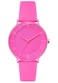Bisley 38mm Pink Watch for Women Silicone Strap Rainbow Dial Easy Reader Wrist Watch for Ladies