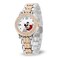 Disney Mickey Mouse Watch Stylish Fun Mickey Mouse Watches for Women Classic Inspired Timepiece Womens Watch with White Dial Floating Stones Multicolor Stainless Steel Strap