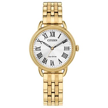 Citizen Ladies EcoDrive Classic Watch in GoldTone Stainless Steel SilverTone Dial