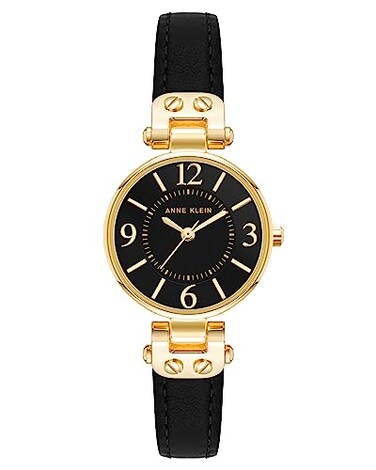 Anne Klein Womens Leather Strap Watch