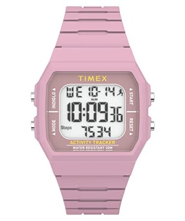 Timex Unisex Ironman Triathlon Classic 40mm Watch Pink Strap Digital Dial Pink Case