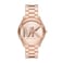 Michael Kors Slim Runway ThreeHand Rose GoldTone Stainless Steel Womens Watch Model MK4733