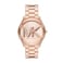 Michael Kors Slim Runway ThreeHand Rose GoldTone Stainless Steel Womens Watch Model MK4733