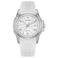 Citizen Ladies EcoDrive Classic Silver Stainless Steel 3 Hand Watch with White Rubber StrapWhite Dial ModelFE613104A