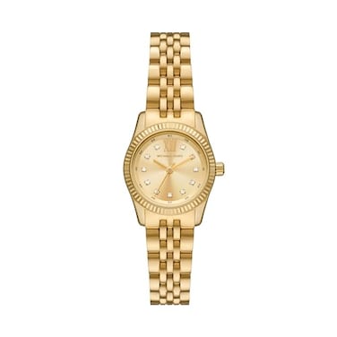 Michael Kors MK4741 Petite Lexington Three Hand Watch Gold One Size