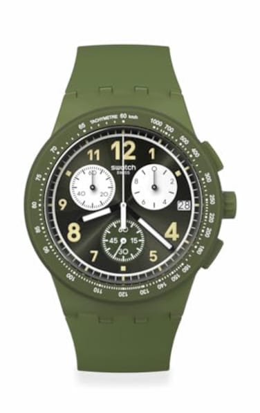 Swatch Chrono 42 Unisex Watch Dress Stainless Steel Green Quartz Waterproof Nothing Basic About Green