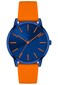 Bisley Womens Watch Soft Silicone Strap Watches Navy Orange Quartz Three Hands Waterproof Watch