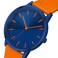 Bisley Womens Watch Soft Silicone Strap Watches Navy Orange Quartz Three Hands Waterproof Watch