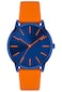 Bisley Womens Watch Soft Silicone Strap Watches Navy Orange Quartz Three Hands Waterproof Watch