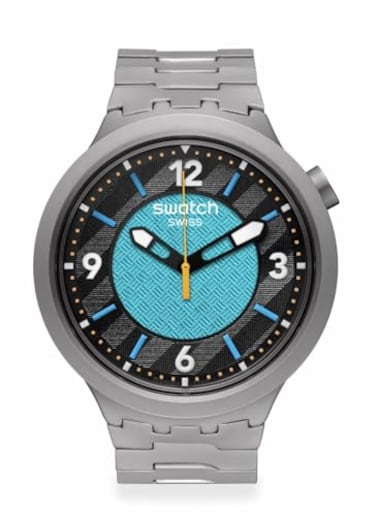 Swatch Big Bold Irony Unisex Watch Casual Polymer Blue Automatic Waterproof Frostbloom