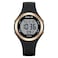 GOLDEN HOUR Waterproof Sport Womens Digital Chronograph Silicone Strap Watch in Black