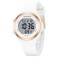 GOLDEN HOUR Waterproof Sport Womens Digital Chronograph Silicone Strap Watch in White