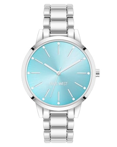 Nine West Womens Genuine Crystal Accented Bracelet Watch