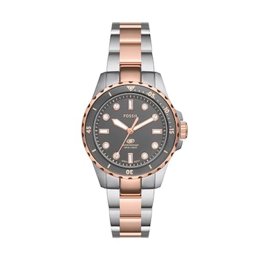 Fossil Womens Blue Dive Quartz Stainless Steel ThreeHand Watch Color Two Tone Model ES5348