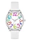 Bisley 38MM Women Watch Big Numeral Dial Easy to Read White Silicone Strap Watch