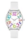 Bisley 38MM Women Watch Big Numeral Dial Easy to Read White Silicone Strap Watch
