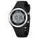 GOLDEN HOUR Waterproof Sport Womens Digital Chronograph Silicone Strap Watch in Silver Black