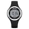 GOLDEN HOUR Waterproof Sport Womens Digital Chronograph Silicone Strap Watch in Silver Black