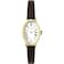 Timex Womens Cavatina 19mm Watch Brown Strap White Dial GoldTone Case