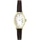 Timex Womens Cavatina 19mm Watch Brown Strap White Dial GoldTone Case