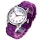 Bisley Women Watch Purple Silicone Strap Arabic Dial Easy to Read Watch