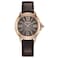 Citizen Womens EcoDrive Ceci Rose GoldTone Stainless Steel Watch Brown Apple Leather Strap 3 Hand Brown Dial Model EM116309X