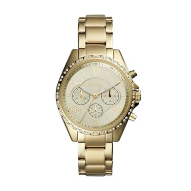 Fossil Womens Modern Courier Quartz Stainless Chronograph Watch Color Gold Model BQ3378