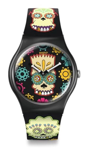 Swatch New Gent Biosourced Lacquered Unisex Watch Casual Polymer Black Quartz Waterproof DOh of The Dead